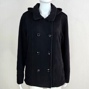 J. Peterman Cotton Knit Pea Coat Size Large